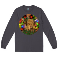 Smoke Brown Cow Christmas Long Sleeve Tee - RanaPortraitStore