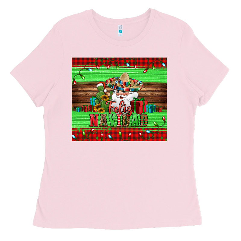 Feliz Navidad Spanish Christmas Santa Tumbler Ladies Tee by Jasminsmagicworld | Teevron