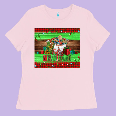 Feliz Navidad Spanish Christmas Santa Tumbler Ladies Tee Designed By Jasminsmagicworld