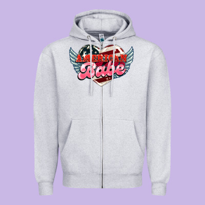 American Babe Zipper Hoodie Designed By Howdyjamesfarm