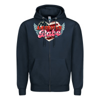 Navy American babe Zipper Hoodie - HowdyJamesFarm