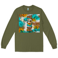 Army Green mama leopard sunflower Long Sleeve Tee - LillyAllenDesigns