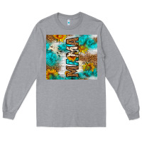 Heather Grey mama leopard sunflower Long Sleeve Tee - LillyAllenDesigns