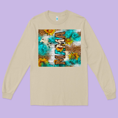 Mama Leopard Sunflower Long Sleeve Tee Designed By Lillyallendesigns