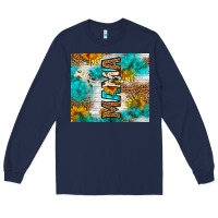 Navy mama leopard sunflower Long Sleeve Tee - LillyAllenDesigns