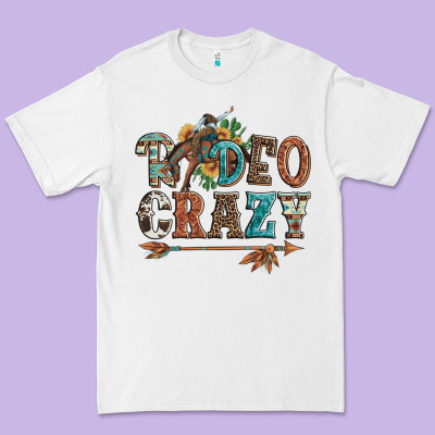 Rodeo Crazy Bucking Bronco Cowboy Premium Tee Designed By Artiststas