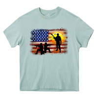 Arona american flag soldier sunset Heavy Core Tee - JahusDesignShop