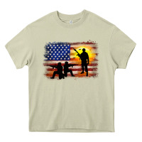Mossy american flag soldier sunset Heavy Core Tee - JahusDesignShop