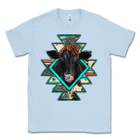 Dusty Blue black angus cowhide aztec Classic Tee - JahusDesignShop