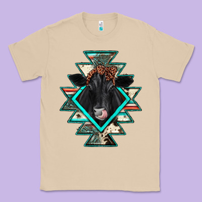 Black Angus Cowhide Aztec Classic Tee Designed By Jahusdesignshop