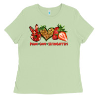 Matcha peace love strawberries Ladies Tee - Jasminsmagicworld