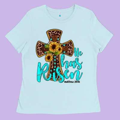 He Has Risen Ladies Tee Designed By Jahusdesignshop