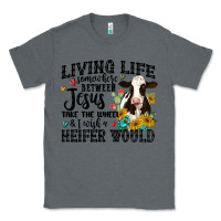 Charcoal Heather living life somewhere between jesus take the wheel Classic Tee - MaliasSmallBusiness