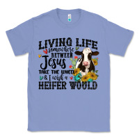 Colony Blue living life somewhere between jesus take the wheel Classic Tee - MaliasSmallBusiness