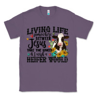 Lavender living life somewhere between jesus take the wheel Classic Tee - MaliasSmallBusiness