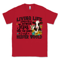 Red living life somewhere between jesus take the wheel Classic Tee - MaliasSmallBusiness