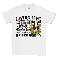 White living life somewhere between jesus take the wheel Classic Tee - MaliasSmallBusiness