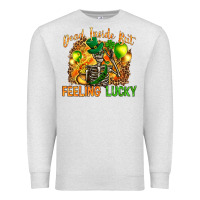 Oatmeal Heather St. Patrick's Dead inside but feeling lucky Premium Sweatshirt - HowdyJamesFarm