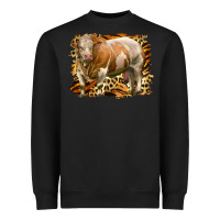 Black western simmental bull Heavyweight Sweatshirt - LillyAllenDesigns