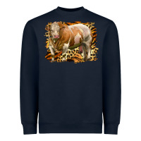 Navy western simmental bull Heavyweight Sweatshirt - LillyAllenDesigns