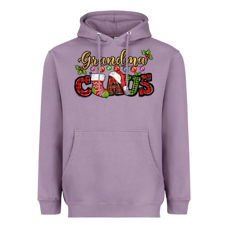 Grandma Claus With Christmas Gift Sock Mother's Heavyweight Hoodie by HowdyJamesFarm | Teevron