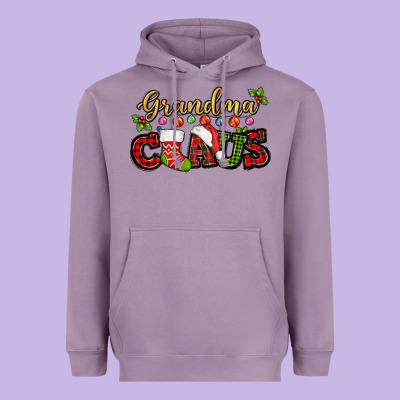Grandma Claus With Christmas Gift Sock Mother's Heavyweight Hoodie Designed By Howdyjamesfarm