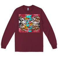 Burgundy mama cowhide  sunflowers Long Sleeve Tee - LillyAllenDesigns