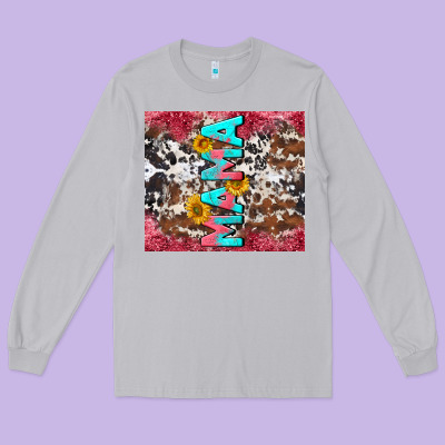 Mama Cowhide  Sunflowers Long Sleeve Tee Designed By Lillyallendesigns