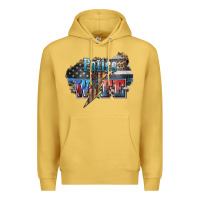 Antique Gold Police wife lightning bolt 4th of july Premium Hoodie - HowdyJamesFarm