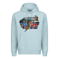 Blue Mist Police wife lightning bolt 4th of july Premium Hoodie - HowdyJamesFarm