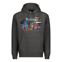 Charcoal Heather Police wife lightning bolt 4th of july Premium Hoodie - HowdyJamesFarm