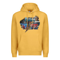 Mustard Police wife lightning bolt 4th of july Premium Hoodie - HowdyJamesFarm