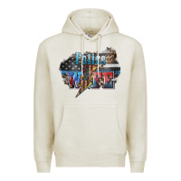 Oatmeal Heather Police wife lightning bolt 4th of july Premium Hoodie - HowdyJamesFarm