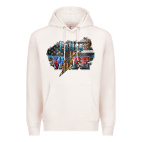 Pale Pink Police wife lightning bolt 4th of july Premium Hoodie - HowdyJamesFarm