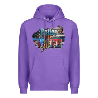 Purple Police wife lightning bolt 4th of july Premium Hoodie - HowdyJamesFarm