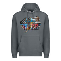 Rock Police wife lightning bolt 4th of july Premium Hoodie - HowdyJamesFarm