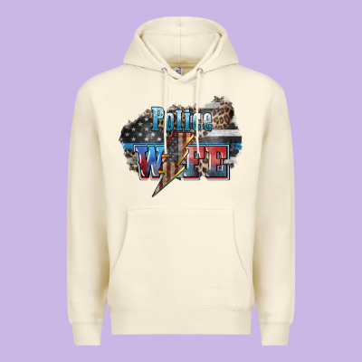 Police Wife Lightning Bolt 4th Of July Premium Hoodie Designed By Howdyjamesfarm