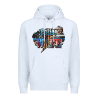 White Police wife lightning bolt 4th of july Premium Hoodie - HowdyJamesFarm