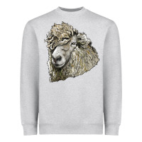 Heather Grey lincoln sheep head Heavyweight Sweatshirt - LillyAllenDesigns