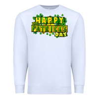 White Happy St. Patrick's Day Premium Sweatshirt - HowdyJamesFarm