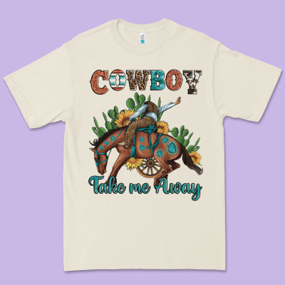 Cowboy Take Me Away Rodeo Premium Tee Designed By Artiststas