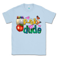 Dusty Blue pre k school pencil dude Classic Tee - NancyCooperArtShop