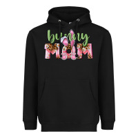 Black Happy Easter Bunny Mom Heavyweight Hoodie - CowGirlArtShop