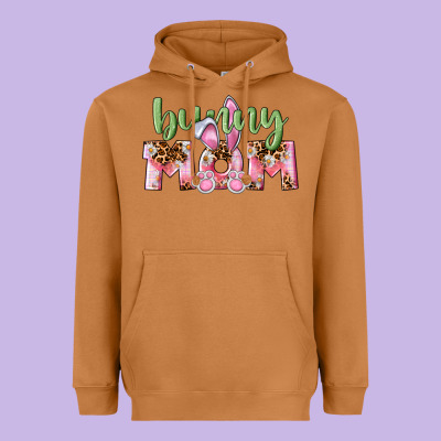 Happy Easter Bunny Mom Heavyweight Hoodie Designed By Cowgirlartshop