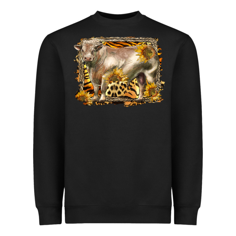 Western Charolais Bull Heavyweight Sweatshirt by LillyAllenDesigns | Teevron