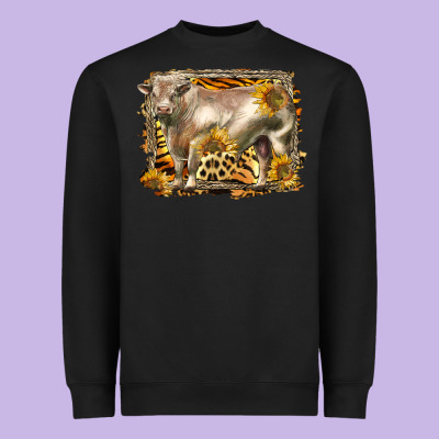 Western Charolais Bull Heavyweight Sweatshirt Designed By Lillyallendesigns