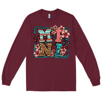 Burgundy floral leopard frame mini Long Sleeve Tee - LillyAllenDesigns