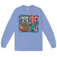 Colony Blue floral leopard frame mini Long Sleeve Tee - LillyAllenDesigns