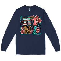 Navy floral leopard frame mini Long Sleeve Tee - LillyAllenDesigns