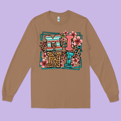 Floral Leopard Frame Mini Long Sleeve Tee Designed By Lillyallendesigns